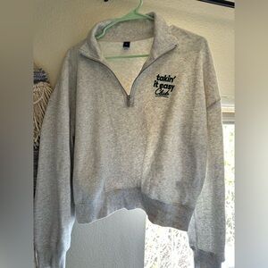 Old Navy Light Gray Zip-Up Sweater